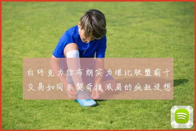 白巧克力称布朗实力堪比联盟前十交易如同东契奇换浓眉的疯狂设想